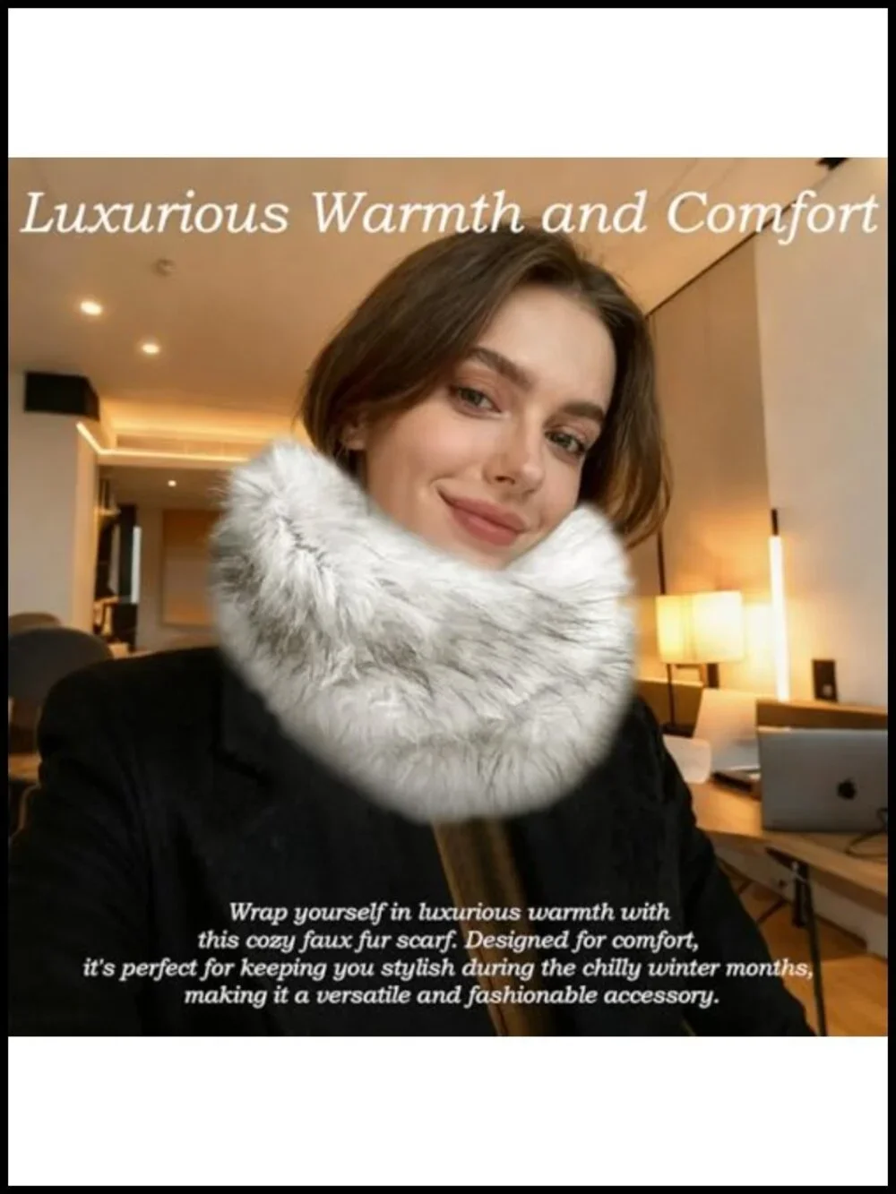 Faux Fur Wrap Shawl Long Winter Scarf Bridal Wedding Party
